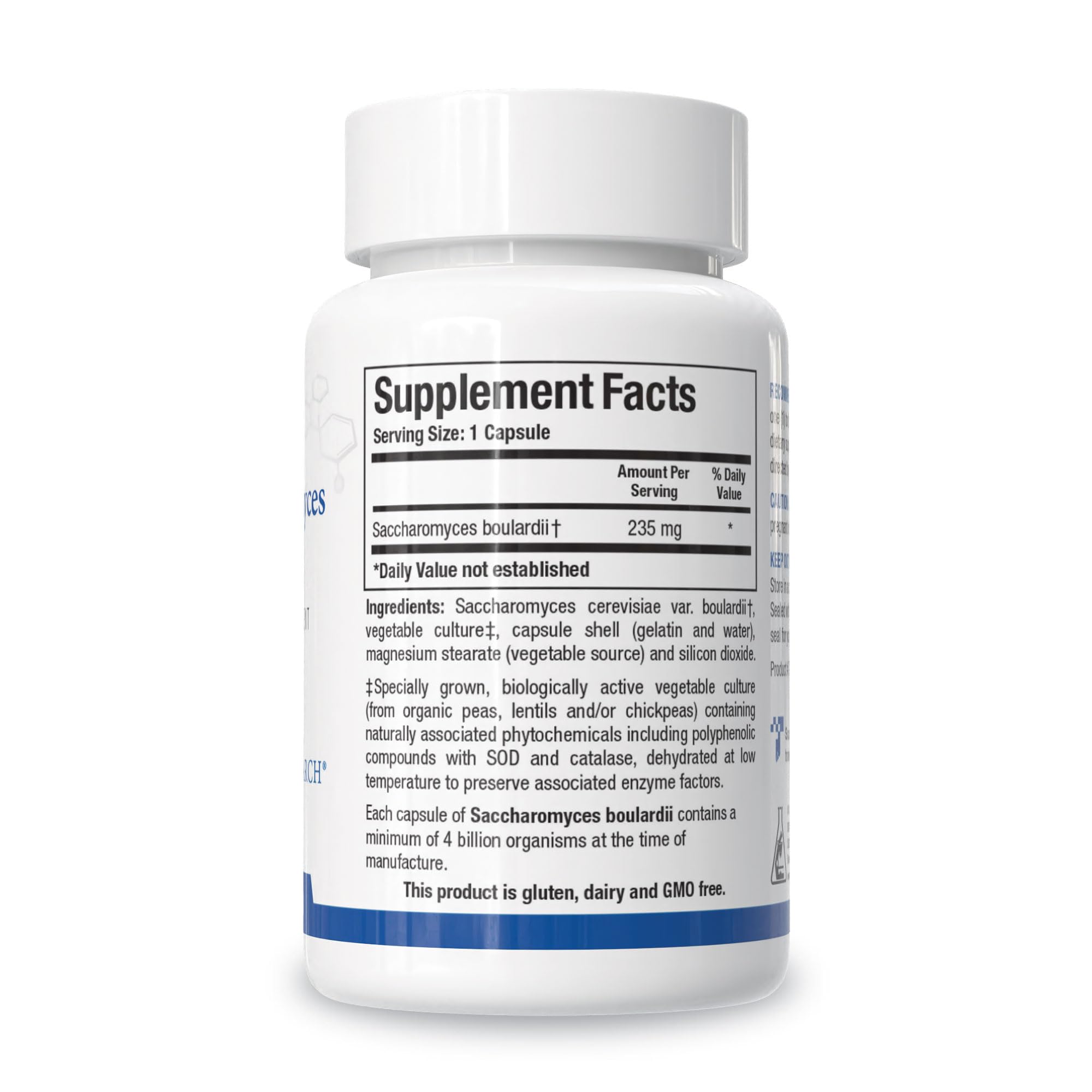 BIOTICS RESEARCH Saccharomyces Boulardii Probiotic Capsules side view