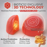 Biotics2 Flora 12 Probiotic Gummies showing strawberry flavour