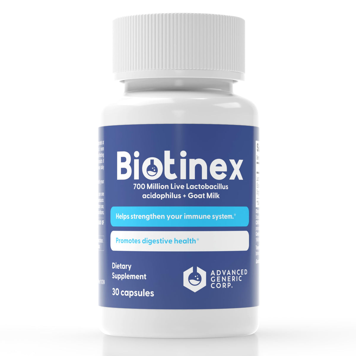 Biotinex Probiotic Acidophilus Capsules front view with packaging