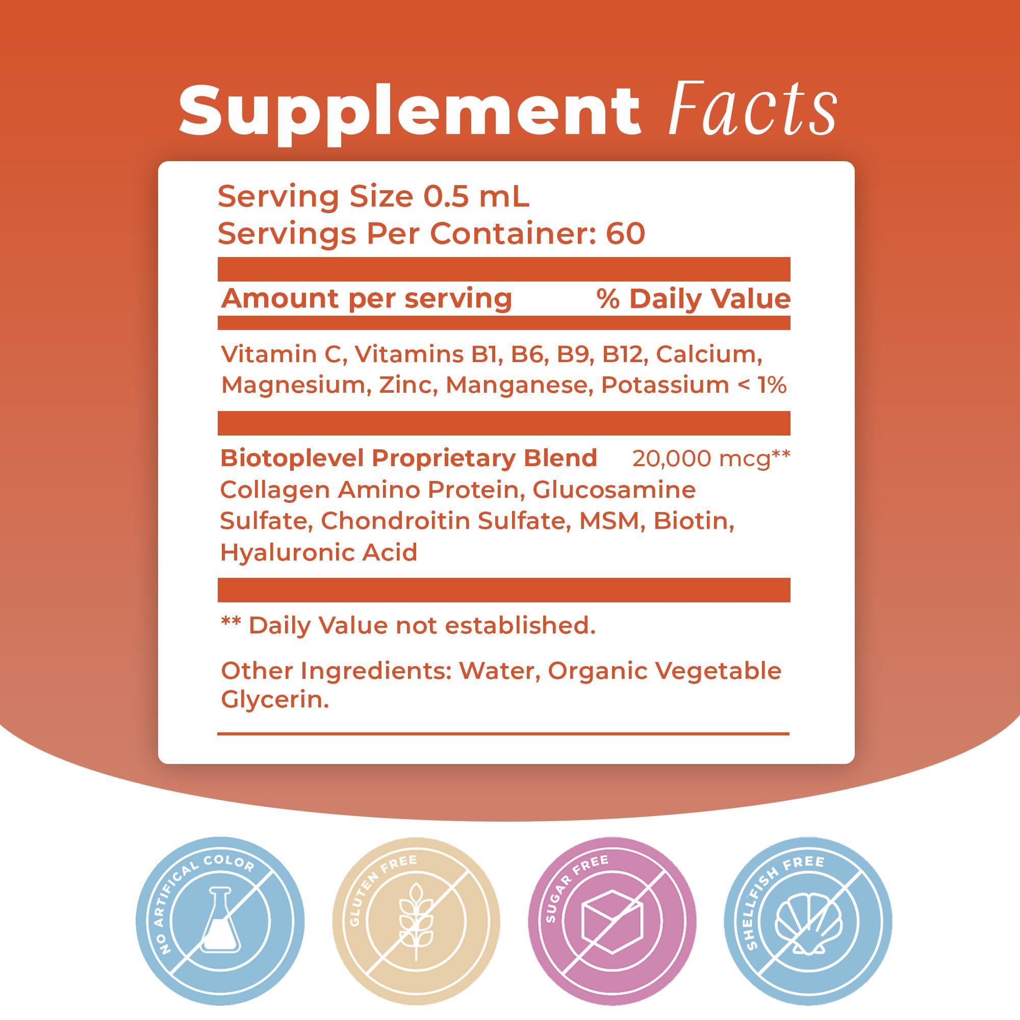 BIOTOPLEVEL Chondroitin Liquid Supplement with dropper
