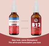 BIOTOPLEVEL Sublingual Vitamin B12 Supplement bottle side view