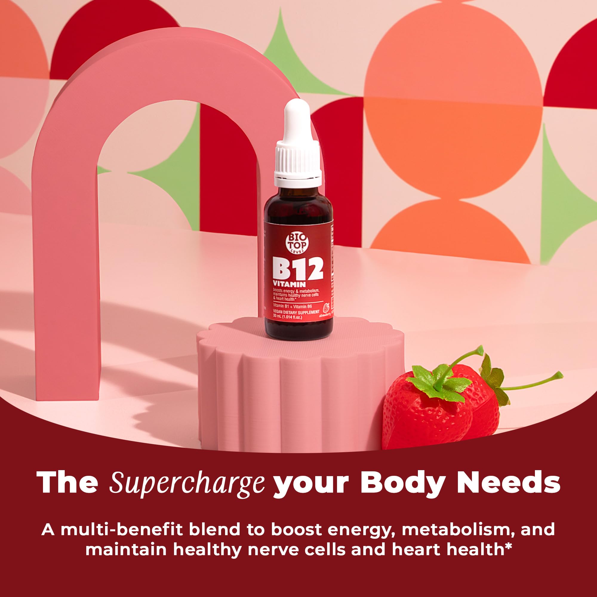 BIOTOPLEVEL Sublingual Vitamin B12 Supplement label close-up