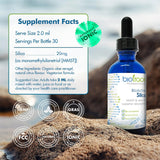 biotrace Liquid Silica Supplement 60g side view showing packaging