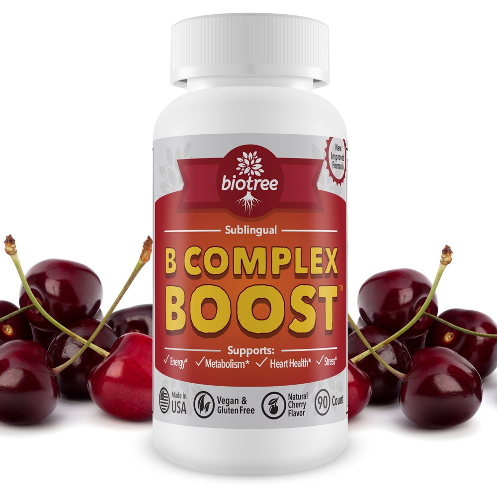 BioTree Labs B-Complex Vitamins 90 Tablets bottle on a table