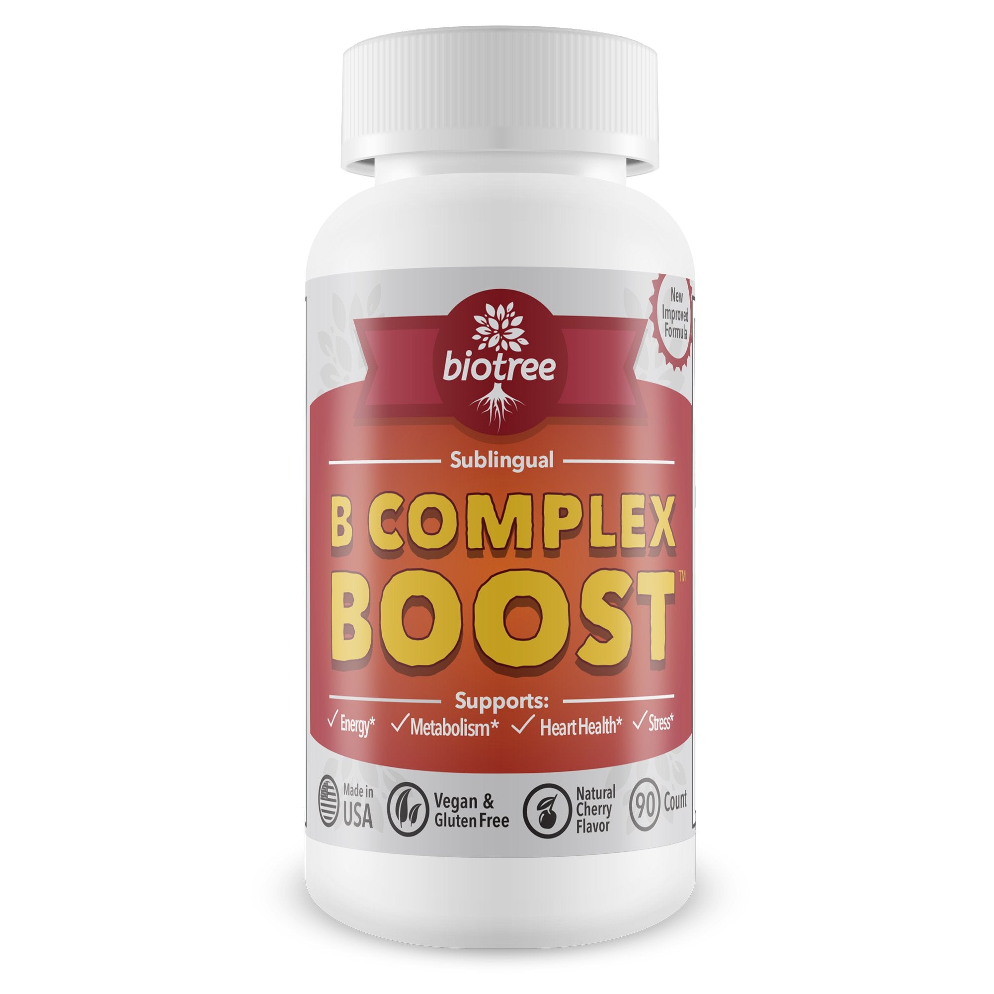 BioTree Labs B-Complex Vitamins 90 Tablets front view