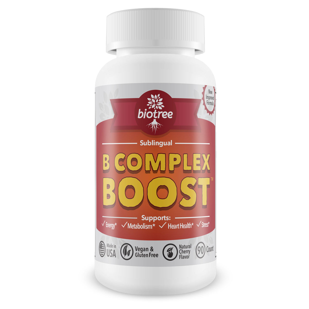 BioTree Labs B-Complex Vitamins 90 Tablets front view