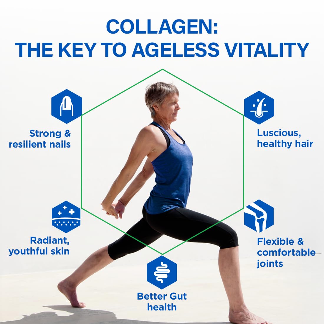 BioTrust Ageless Collagen support 82g on a wooden table