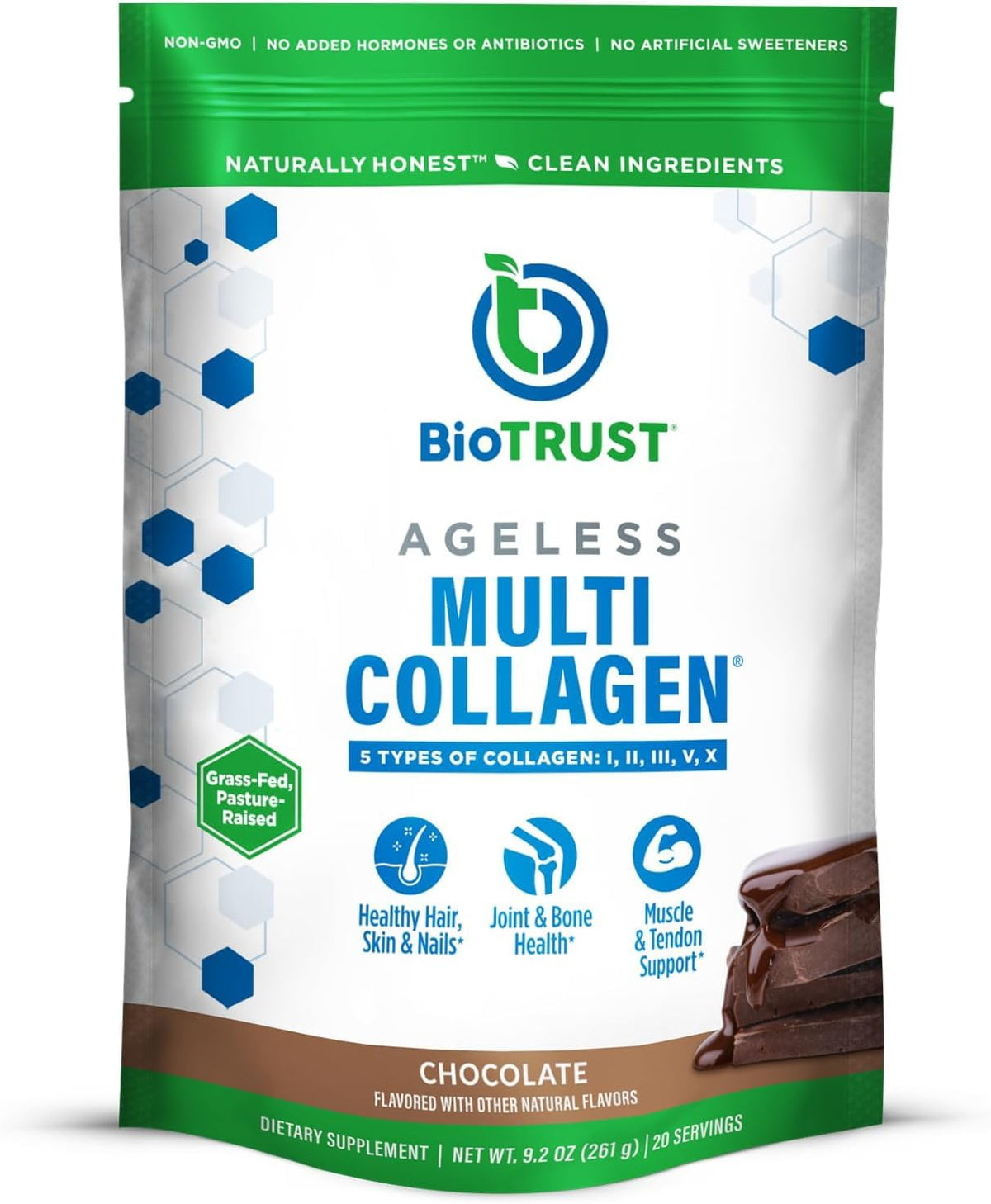 BioTrust Ageless Multi Collagen Powder front view packaging