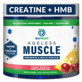 BioTrust Ageless Muscle Creatine HMB Powder 210g front view