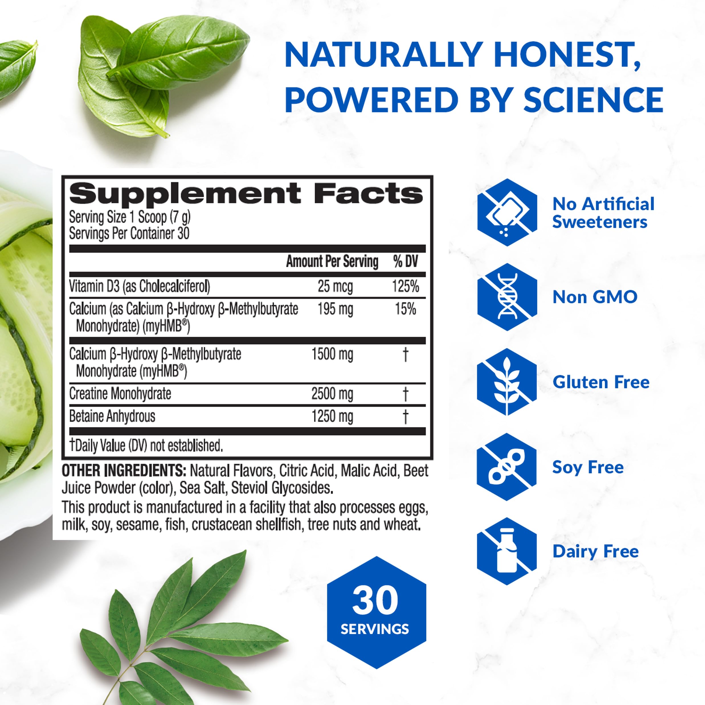 BioTrust Ageless Muscle Creatine HMB Powder 210g nutritional information