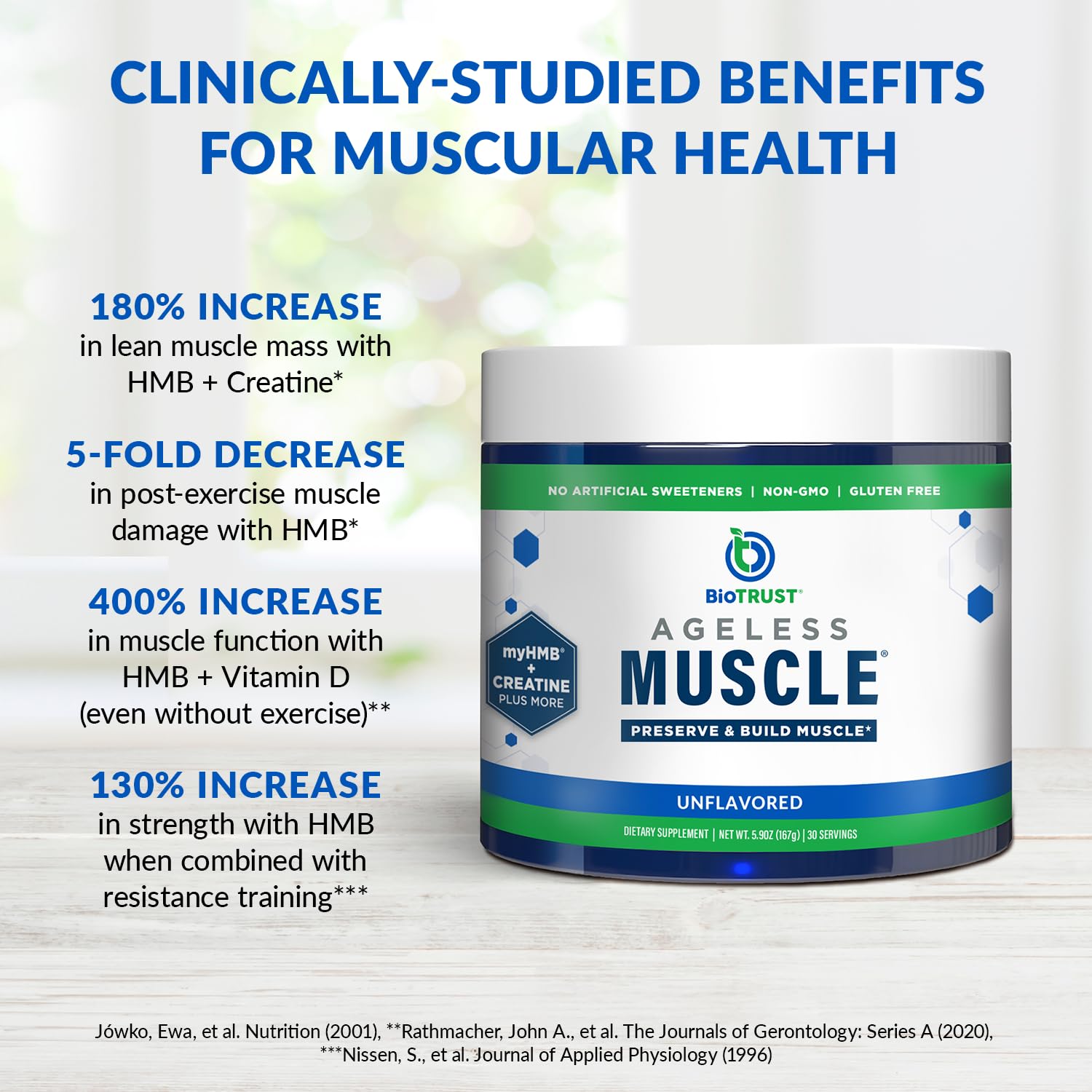 BioTrust Ageless Muscle Creatine HMB Powder nutritional information