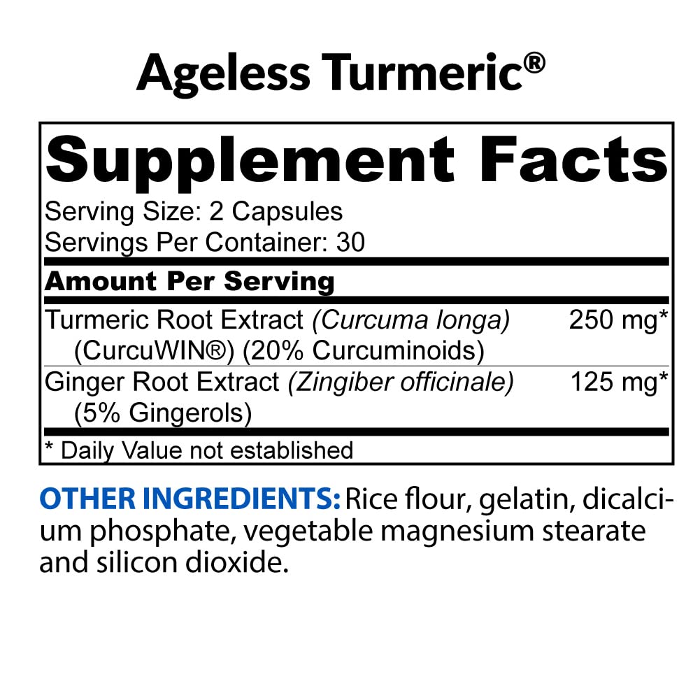 BioTrust Ageless Turmeric CurcuWIN supplement capsules close-up