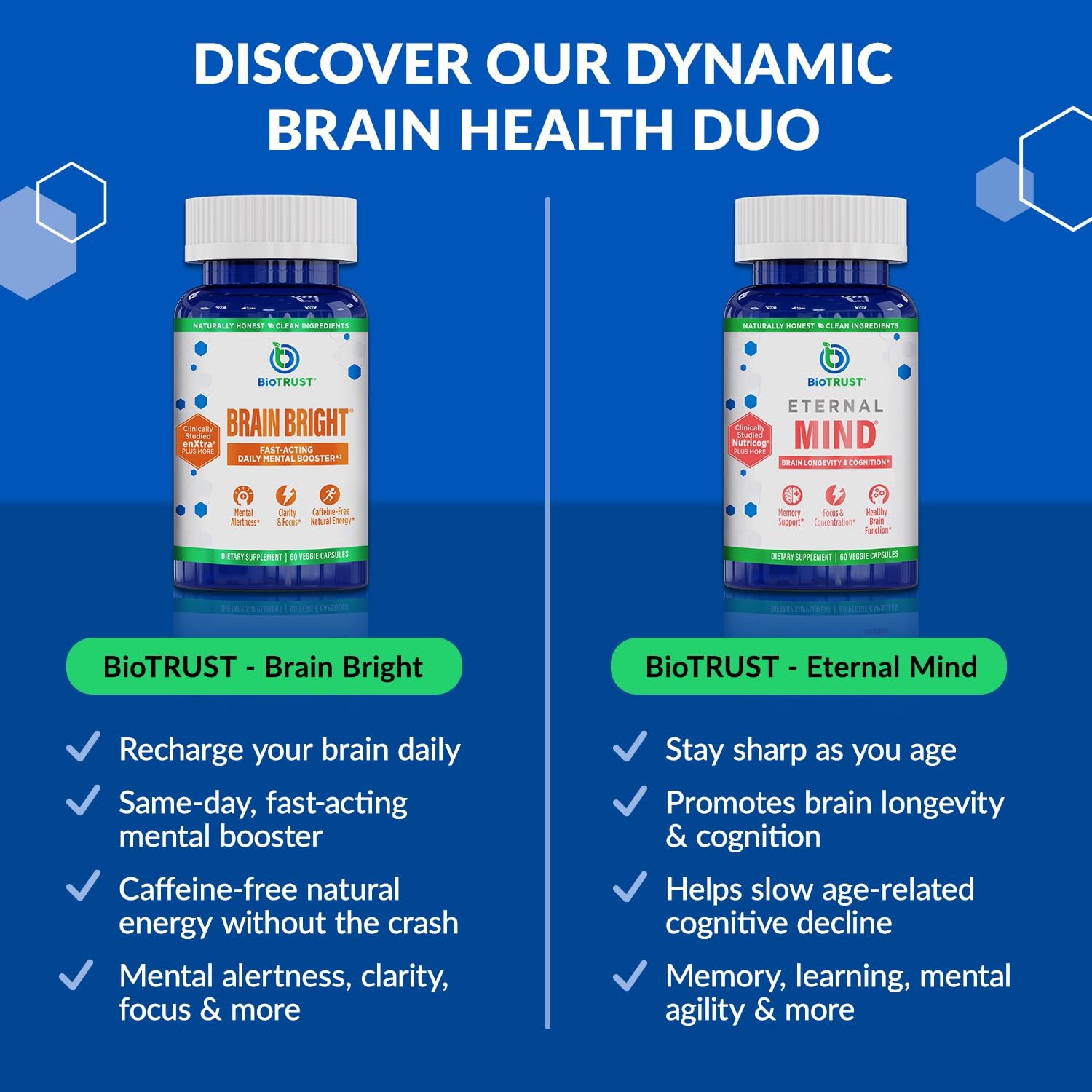 BioTrust Brain Bright Ginkgo Biloba Supplement capsules in hand