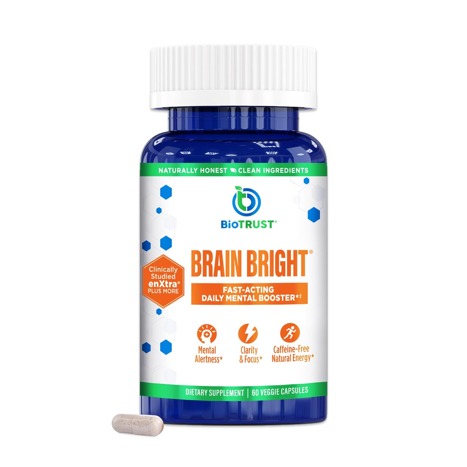 BioTrust Brain Bright Ginkgo Biloba Supplement front view