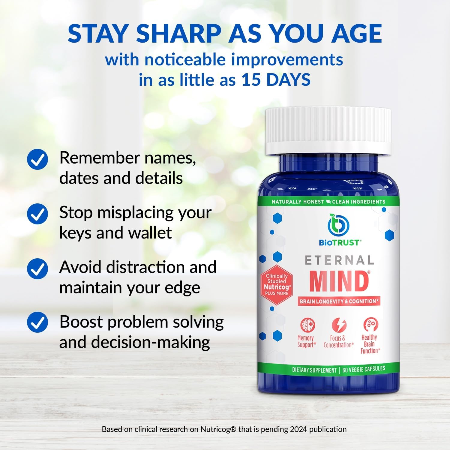 BioTrust Eternal Mind Brain Health Supplement ingredients list