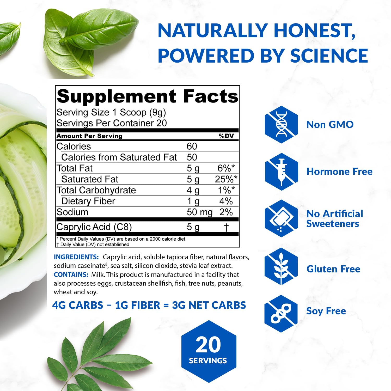 BioTrust MCT Oil 215g with protein shake