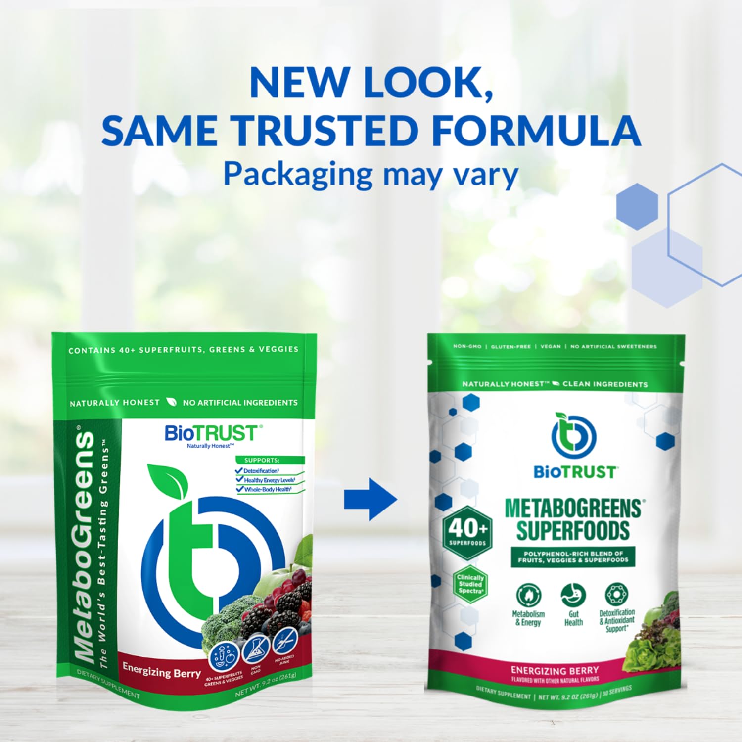 BioTrust MetaboGreens Superfood Blend 280g packaging
