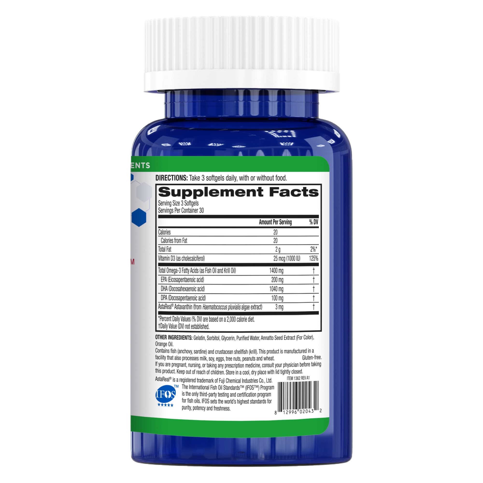 BioTrust OmegaKrill Krill Oil Softgels opened package showing contents
