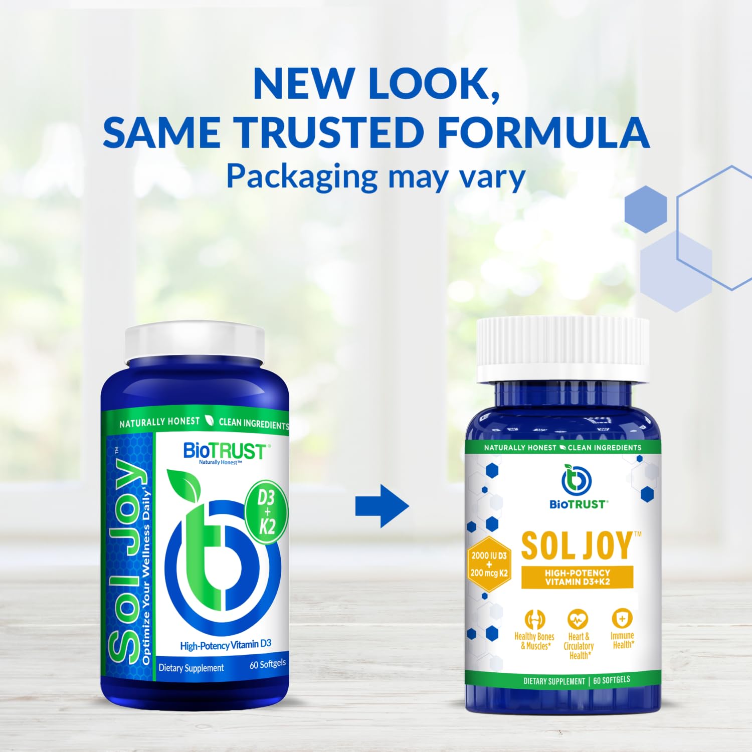 BioTrust Sol Joy softgels bottle with label