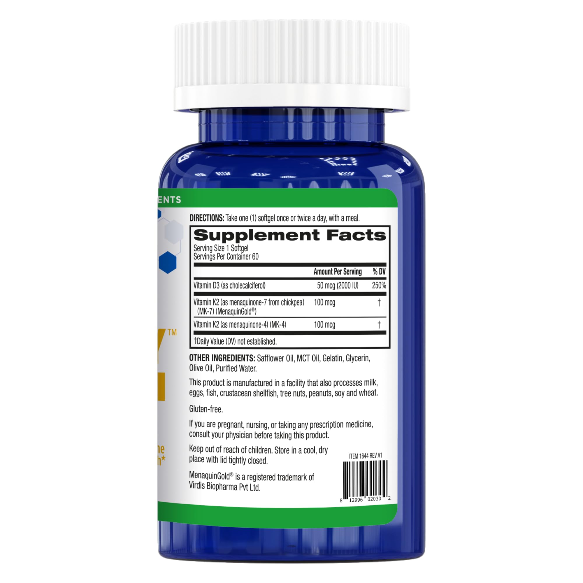 BioTrust Sol Joy Vitamin D3 & K2 softgels with fresh ingredients