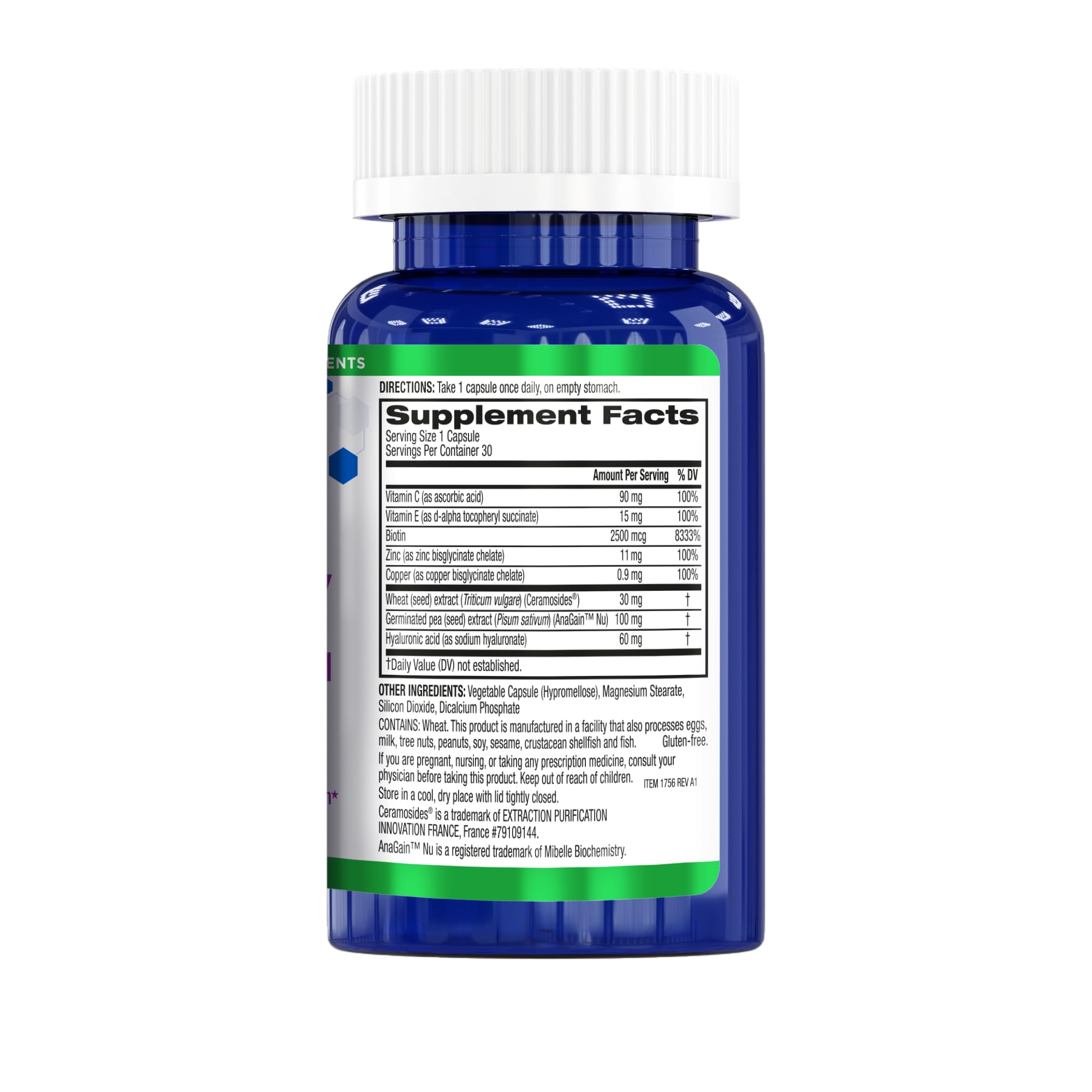 BioTrust Timeless Beauty Supplement capsules on a marble surface
