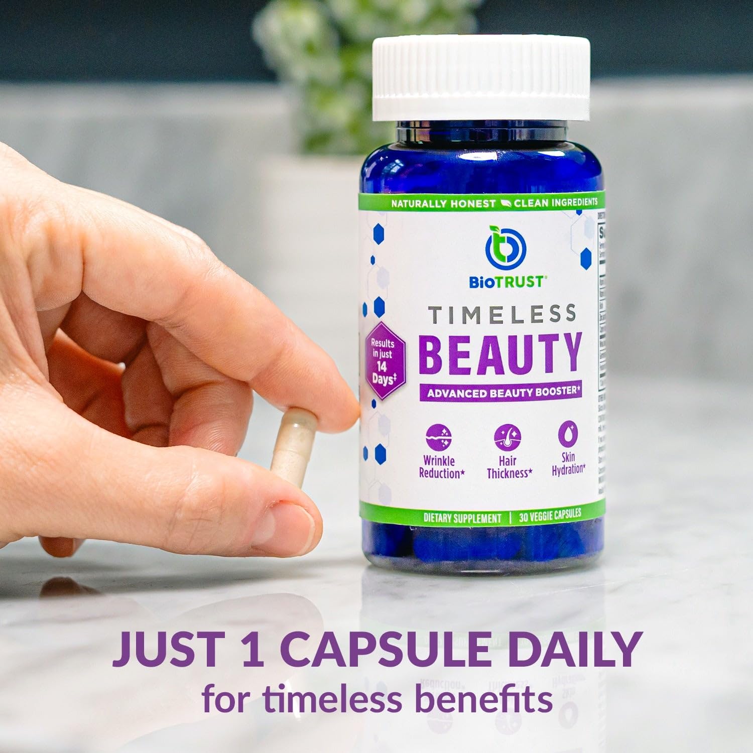 BioTrust Timeless Beauty Supplement with measuring spoon