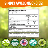 BioVit L-Tyrosine Gummies 1000mg nutritional information