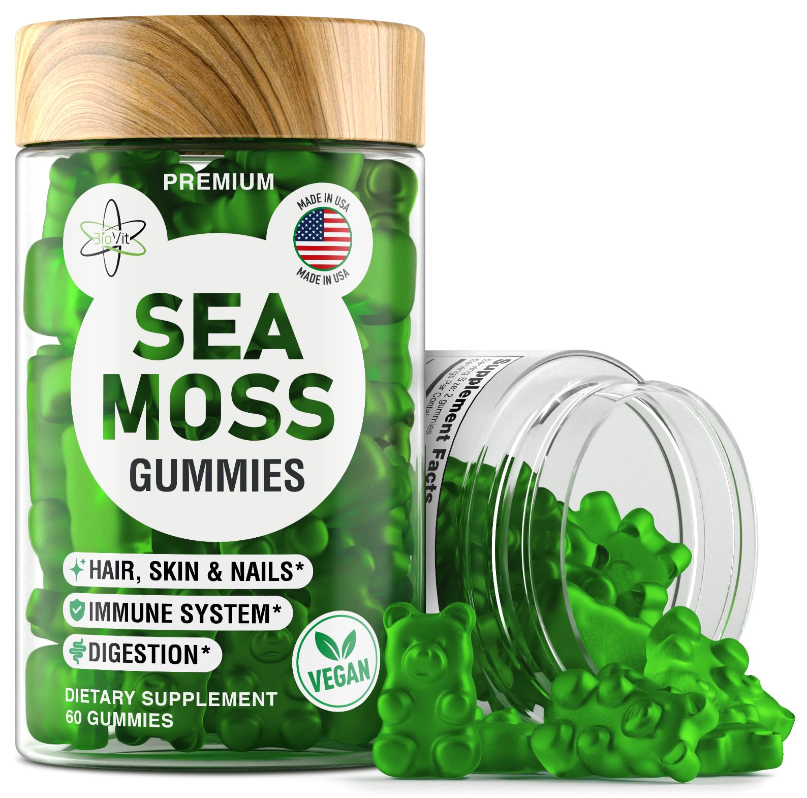 BioVit Sea Moss Gummies bottle front view