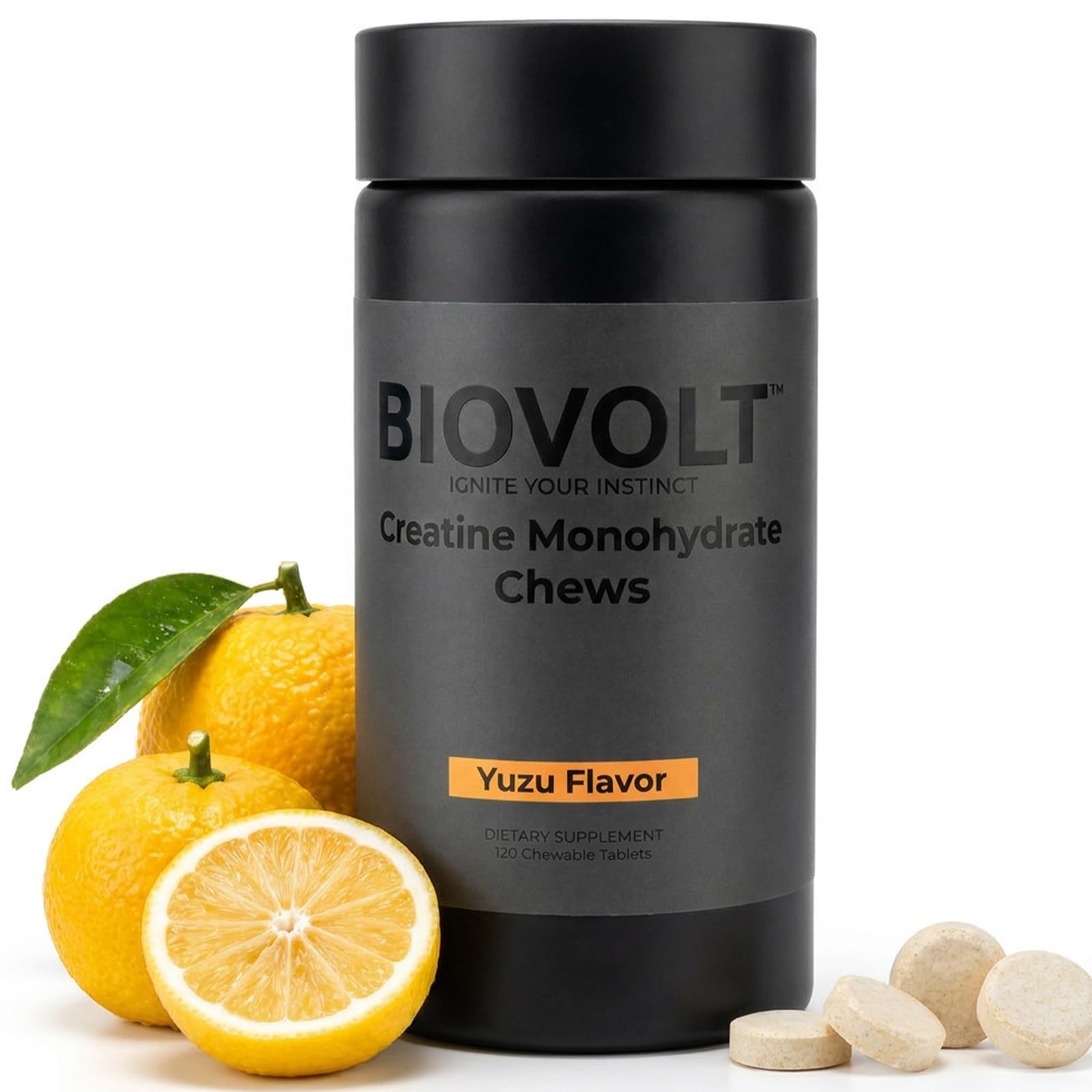 BIOVOLT Creatine Monohydrate chewable tablets front view