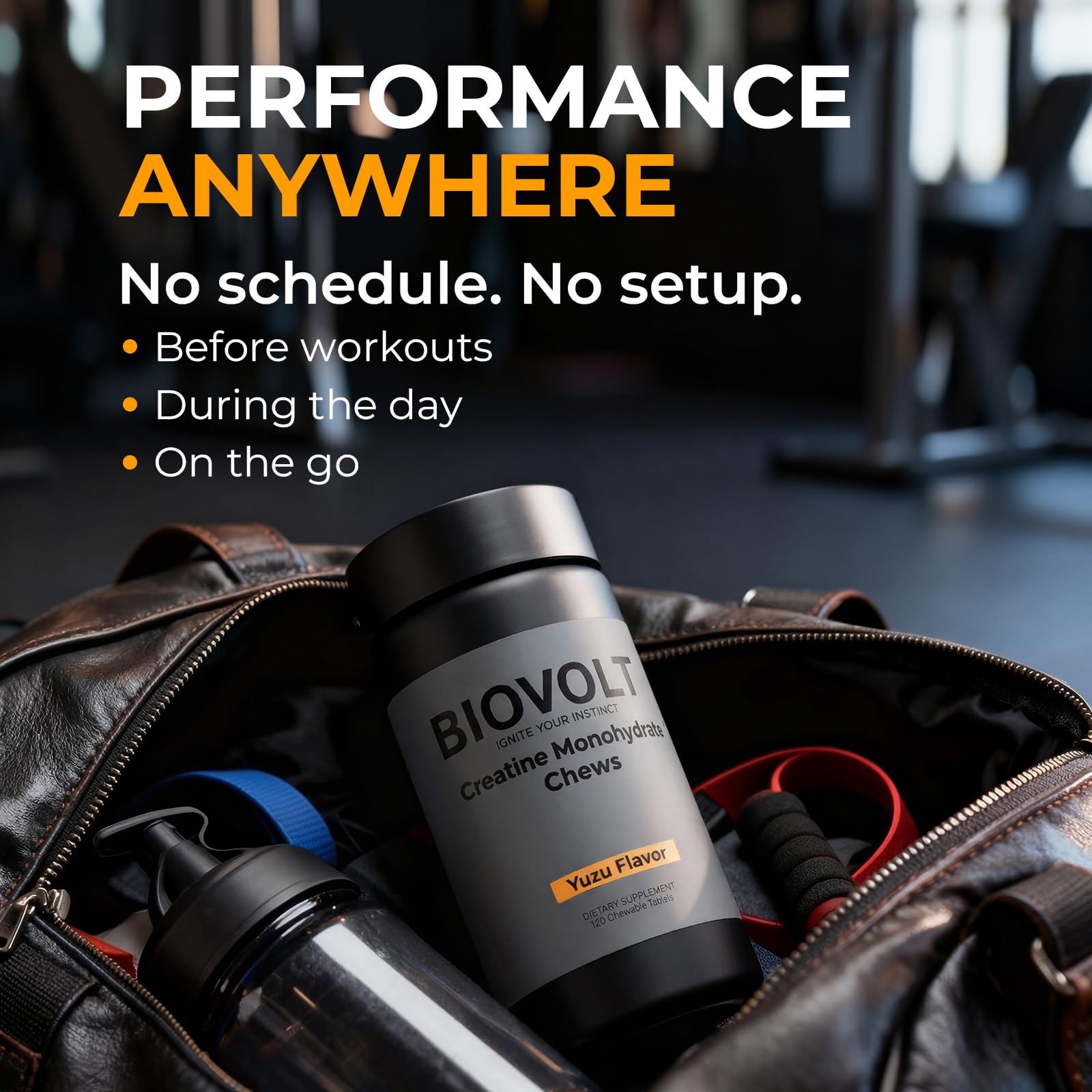 BIOVOLT Creatine Monohydrate chewable tablets side view