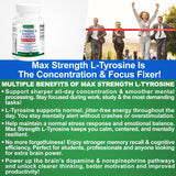BioWisdom Nutraceuticals L-Tyrosine & N-Acetyl L-Tyrosine Capsules with measuring spoon