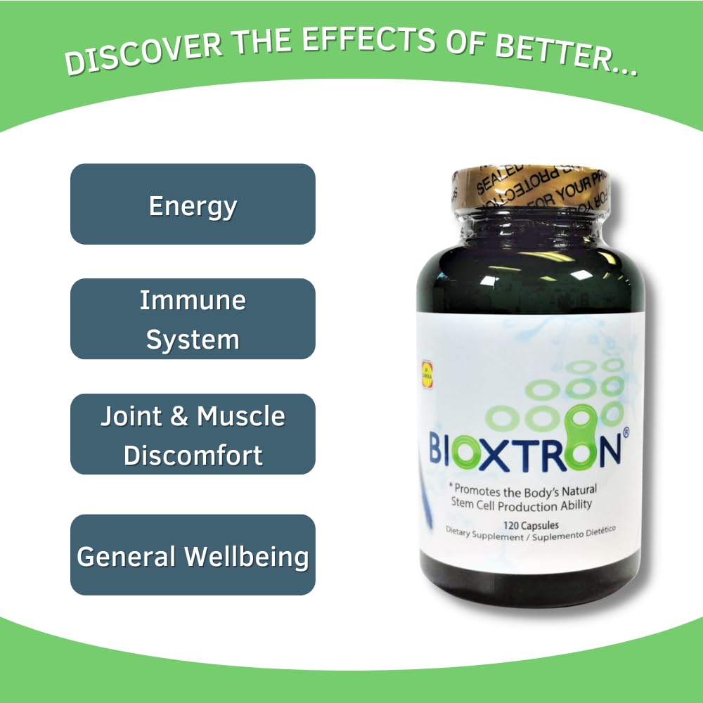 Bioxtron Spirulina Capsules opened bottle with capsules visible