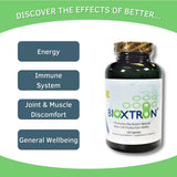 Bioxtron Spirulina Capsules opened bottle with capsules visible