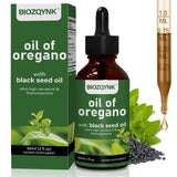 BIOZQYNK Oregano Oil & Black Seed Oil Liquid Supplement front view