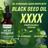 BIOZQYNK Oregano Oil & Black Seed Oil Liquid Supplement packaging
