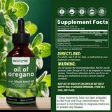 BIOZQYNK Oregano Oil & Black Seed Oil Liquid Supplement with water