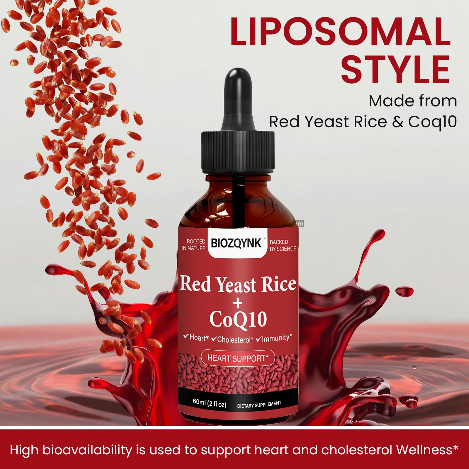 BIOZQYNK Red Yeast Rice Liquid Drops 30ml dropper