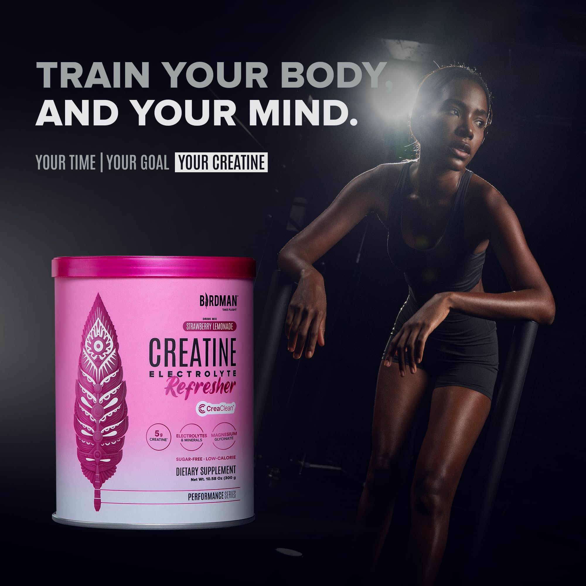 BIRDMAN Creatine Monohydrate 5g side view showing nutritional information