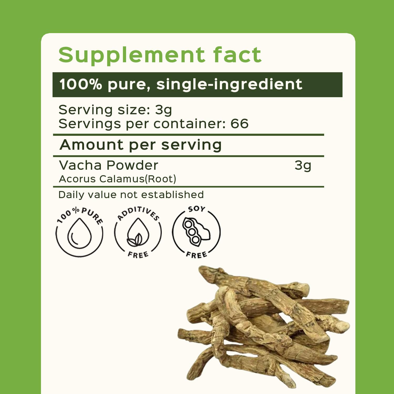 bixa BOTANICAL Calamus Root Powder packaging side view