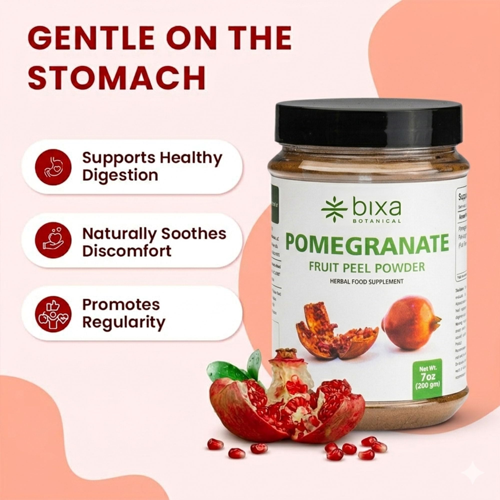 bixa BOTANICAL Pomegranate Peel Powder close-up of powder