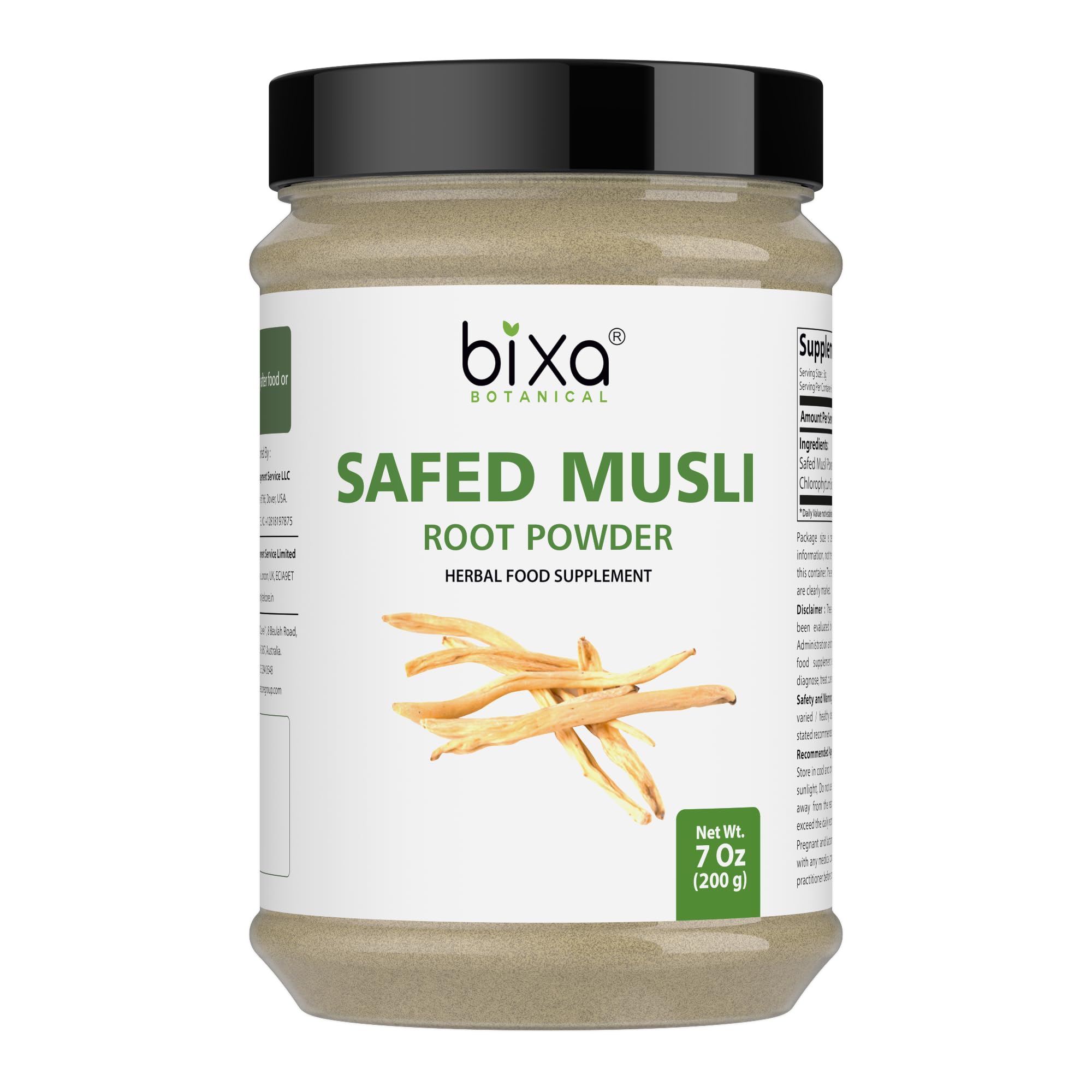 bixa BOTANICAL Safed Musli Powder 200g front view
