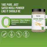 bixa BOTANICAL Safed Musli Powder in a glass of water