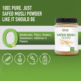 Bixa Botanical Safed Musli Root Powder in a bowl