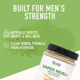 Bixa Botanical Safed Musli Root Powder with measuring spoon