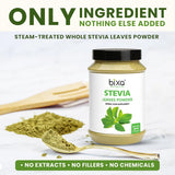 Bixa BOTANICAL Stevia Powder 517g side view showing ingredients