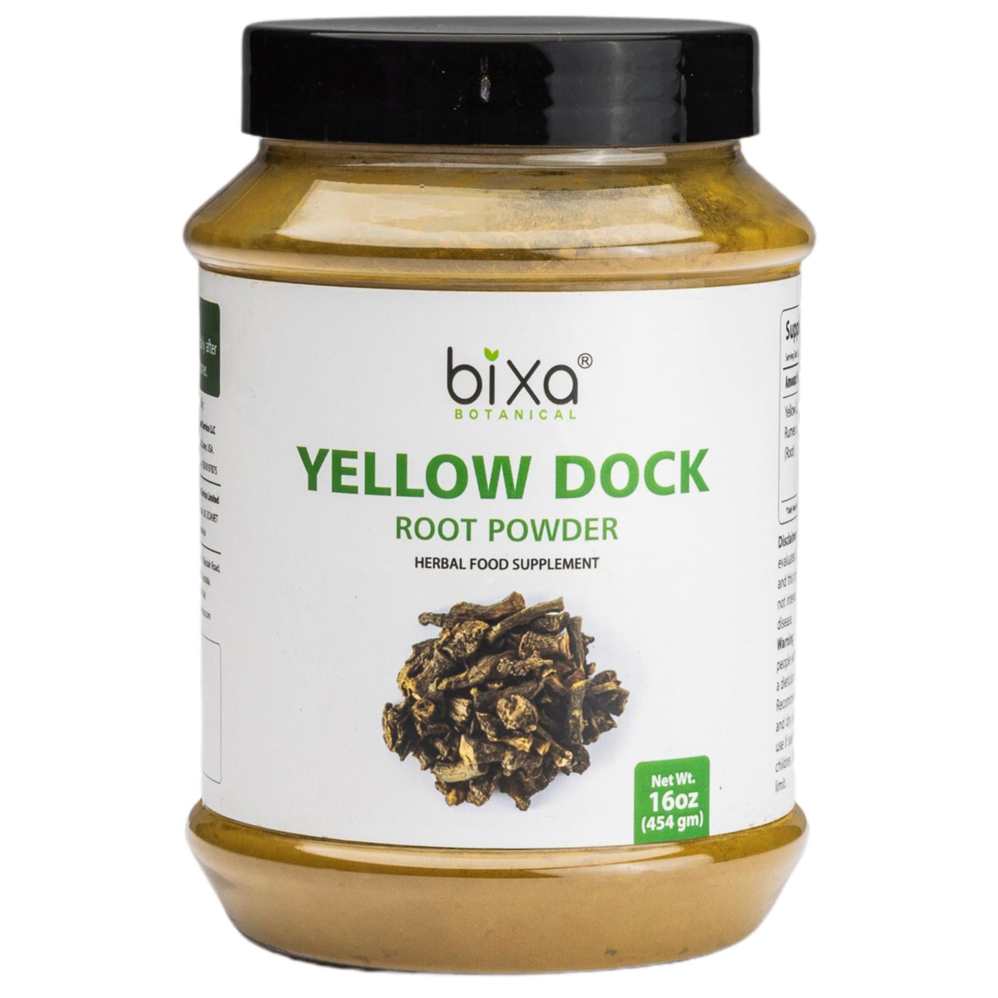 bixa BOTANICAL Yellow Dock Root Powder 454g front view