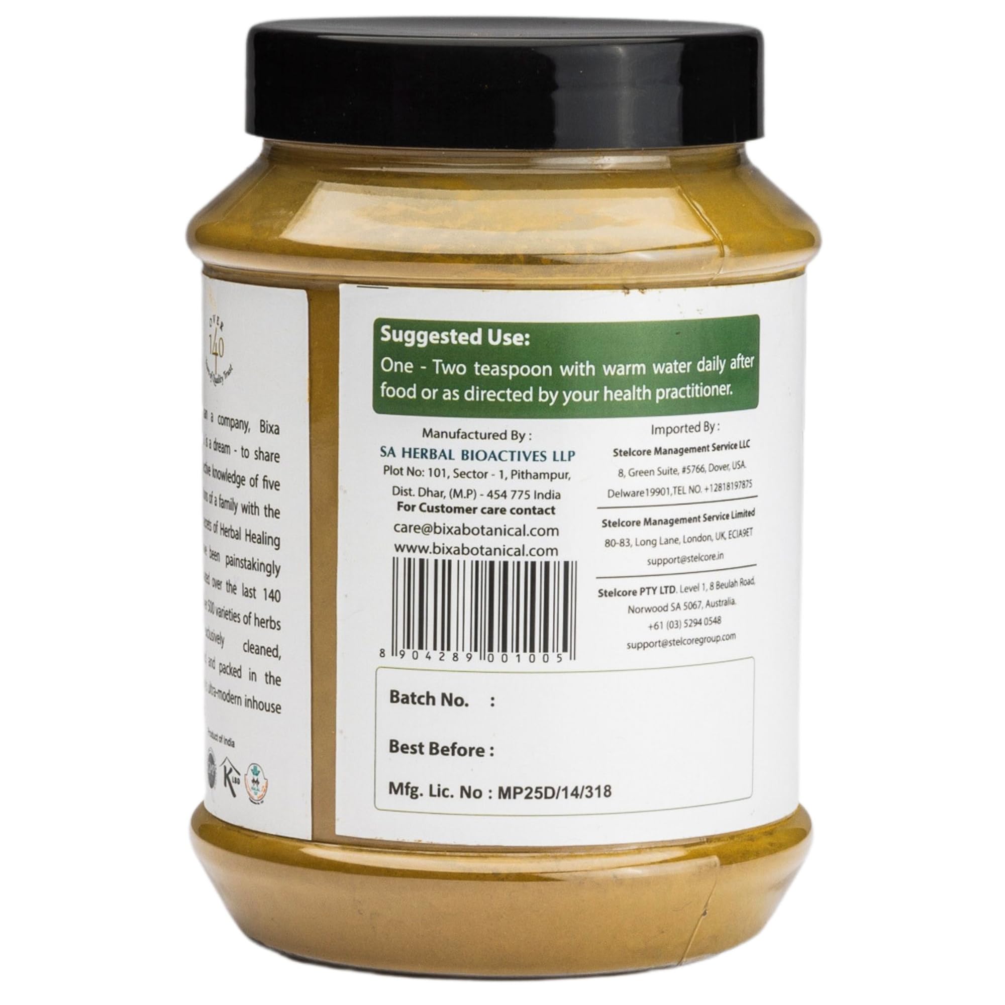bixa BOTANICAL Yellow Dock Root Powder nutritional information