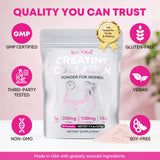 BIYODE Creatine Monohydrate supplement back view with nutritional information
