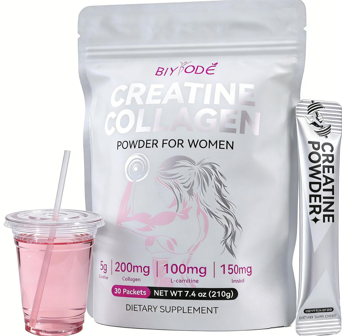 BIYODE Creatine Monohydrate supplement front view packaging