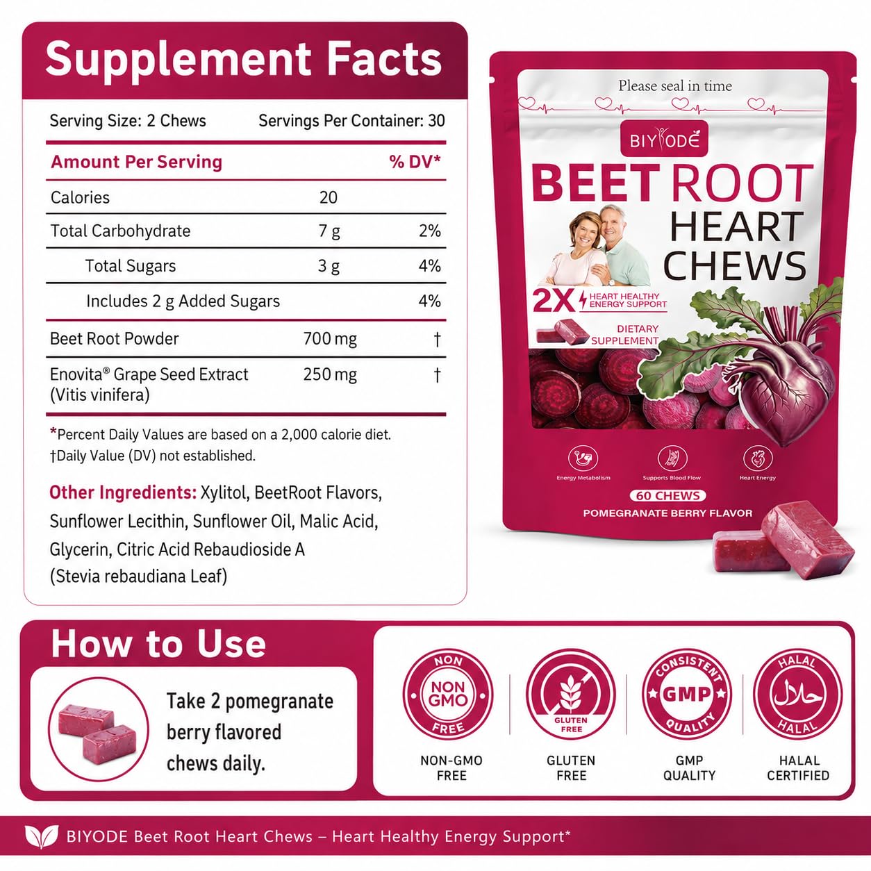 BIYODE Grape Seed Extract packaging side view